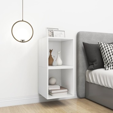 vidaXL Ντουλάπια Τοίχου 2 τεμ. Λευκά 37x37x37cm από Επεξ. Ξύλο