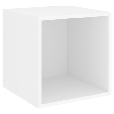 vidaXL Ντουλάπια Τοίχου 2 τεμ. Λευκά 37x37x37cm από Επεξ. Ξύλο