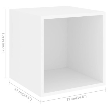 vidaXL Ντουλάπια Τοίχου 2 τεμ. Λευκά 37x37x37cm από Επεξ. Ξύλο