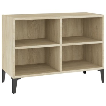 vidaXL Έπιπλο Τηλεόρασης Καπνιστή Δρυς 69,5x30x50cm Μεταλλικά Πόδια