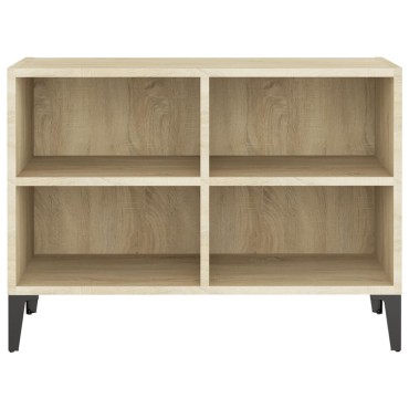 vidaXL Έπιπλο Τηλεόρασης Καπνιστή Δρυς 69,5x30x50cm Μεταλλικά Πόδια