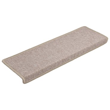 vidaXL Πατάκια Σκάλας Μοκέτα 15 τεμ. Taupe 65x21x4 εκ.
