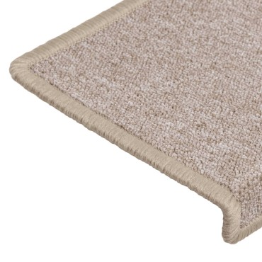 vidaXL Πατάκια Σκάλας Μοκέτα 15 τεμ. Taupe 65x21x4 εκ.
