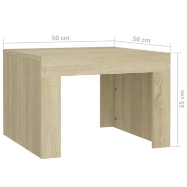 vidaXL Τραπεζάκι Σαλονιού Sonoma Δρυς 50x50x35cm Επεξεργασμένο Ξύλο 1 τεμ.