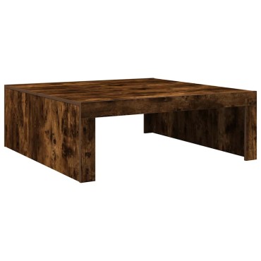 vidaXL Τραπεζάκι Σαλονιού Καπνιστή Δρυς 100x100x35cm Επεξεργ. Ξύλο 1 τεμ.