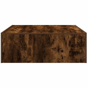 vidaXL Τραπεζάκι Σαλονιού Καπνιστή Δρυς 100x100x35cm Επεξεργ. Ξύλο 1 τεμ.