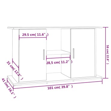 vidaXL Βάση Ενυδρείου Καπνιστή Δρυς 101x41x58 εκ. Επεξεργασμένο Ξύλο