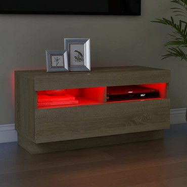 vidaXL Έπιπλο Τηλεόρασης με LED Sonoma Δρυς 80x35x40cm