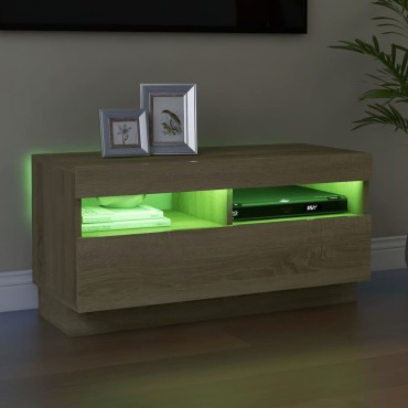 vidaXL Έπιπλο Τηλεόρασης με LED Sonoma Δρυς 80x35x40cm