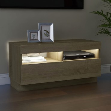 vidaXL Έπιπλο Τηλεόρασης με LED Sonoma Δρυς 80x35x40cm