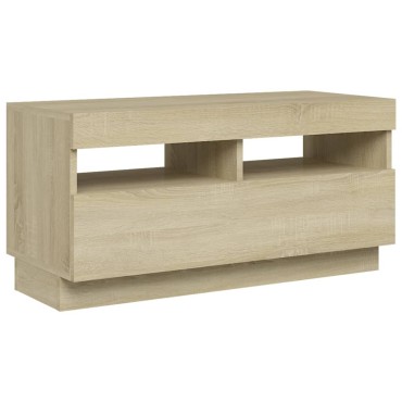 vidaXL Έπιπλο Τηλεόρασης με LED Sonoma Δρυς 80x35x40cm