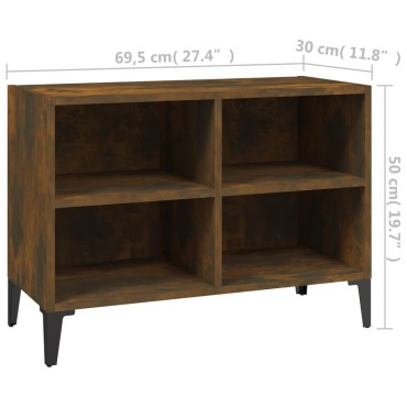 vidaXL Έπιπλο Τηλεόρασης Καπνιστή Δρυς 69,5x30x50cm & Μεταλλικά Πόδια