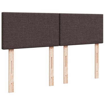 vidaXL Κρεβάτι Boxspring με Στρώμα Σκούρο Καφέ 160x200 εκ Υφασμάτινο