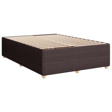 vidaXL Κρεβάτι Boxspring με Στρώμα Σκούρο Καφέ 160x200 εκ Υφασμάτινο