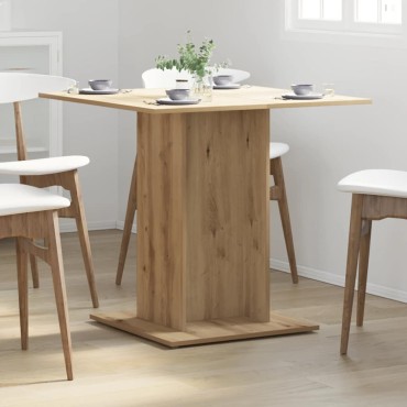 vidaXL Τραπεζαρία Αρτισιανή Δρυς 80x80x75cm από Επεξεργασμένο Ξύλο 1 τεμ.