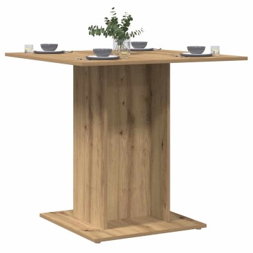 vidaXL Τραπεζαρία Αρτισιανή Δρυς 80x80x75cm από Επεξεργασμένο Ξύλο 1 τεμ.
