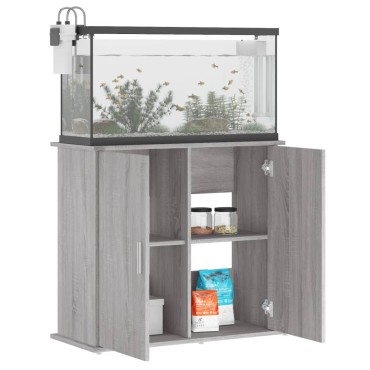vidaXL Βάση Ενυδρείου Γκρι Sonoma 81x36x73 εκ. από Επεξεργασμένο Ξύλο