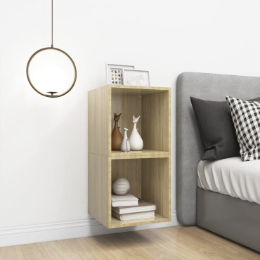 vidaXL Ντουλάπια Τοίχου 2 τεμ. Sonoma Δρυς 37x37x37cm από Επεξ. Ξύλο