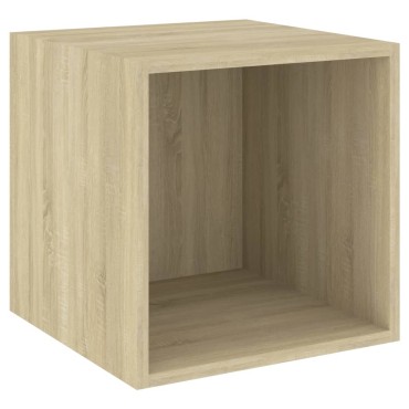 vidaXL Ντουλάπια Τοίχου 2 τεμ. Sonoma Δρυς 37x37x37cm από Επεξ. Ξύλο
