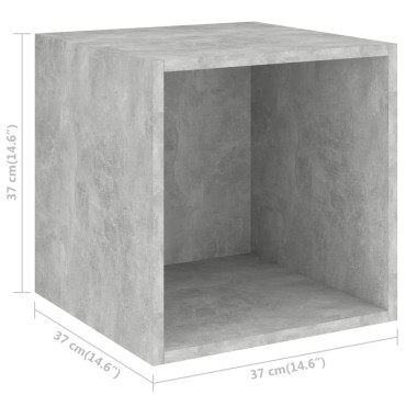 vidaXL Ντουλάπι Τοίχου Γκρι Σκυροδέματος 37x37x37cm από Επεξ. Ξύλο 1 τεμ.