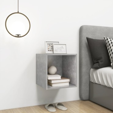 vidaXL Ντουλάπι Τοίχου Γκρι Σκυροδέματος 37x37x37cm από Επεξ. Ξύλο 1 τεμ.