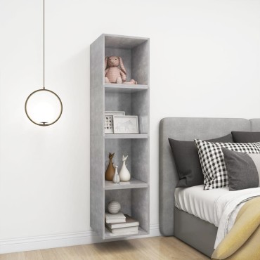 vidaXL Ντουλάπι Τοίχου Γκρι Σκυροδέματος 37x37x37cm από Επεξ. Ξύλο 1 τεμ.