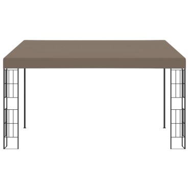 vidaXL Κιόσκι Επιτοίχιο Taupe 4 x 3 μ. Υφασμάτινο