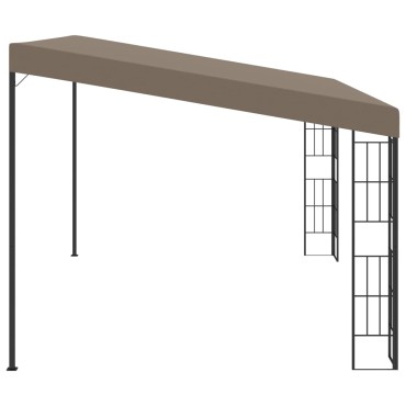 vidaXL Κιόσκι Επιτοίχιο Taupe 4 x 3 μ. Υφασμάτινο