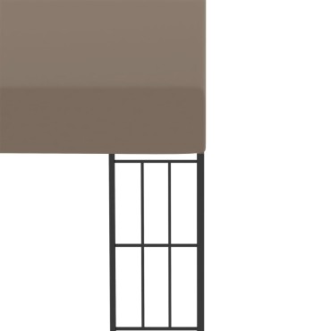 vidaXL Κιόσκι Επιτοίχιο Taupe 4 x 3 μ. Υφασμάτινο