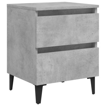 vidaXL Κομοδίνο Γκρι Σκυροδέματος 40x35x50cm από Επεξ. Ξύλο 1 τεμ.