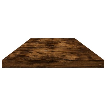 vidaXL Ράφια Τοίχου 4 τεμ. Καπνιστή Δρυς 100x20x1,5cm Επεξεργ. Ξύλο
