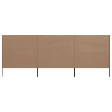 vidaXL Προστατευτικό Αέρα με 3 Πάνελ Χρώμα Taupe 400 x 120 εκ. Ύφασμα