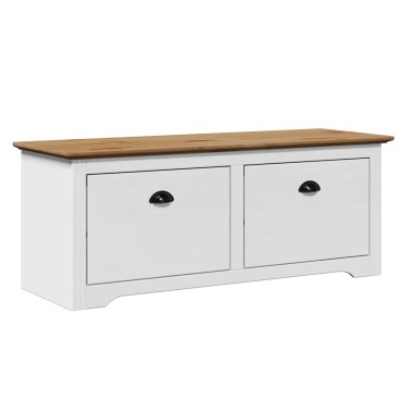 Πάγκος διαδρόμου vidaXL BODO Λευκό και καφέ 114x40x45cm