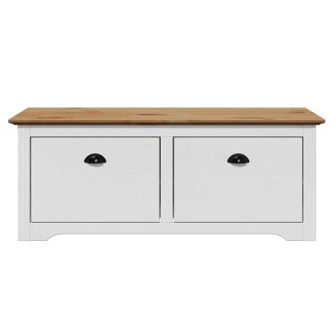 Πάγκος διαδρόμου vidaXL BODO Λευκό και καφέ 114x40x45cm