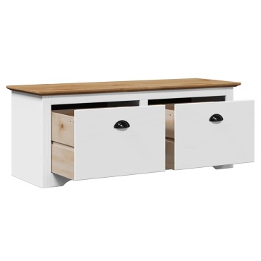 Πάγκος διαδρόμου vidaXL BODO Λευκό και καφέ 114x40x45cm