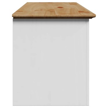 Πάγκος διαδρόμου vidaXL BODO Λευκό και καφέ 114x40x45cm