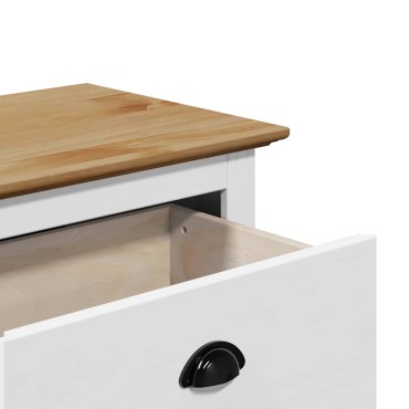 Πάγκος διαδρόμου vidaXL BODO Λευκό και καφέ 114x40x45cm