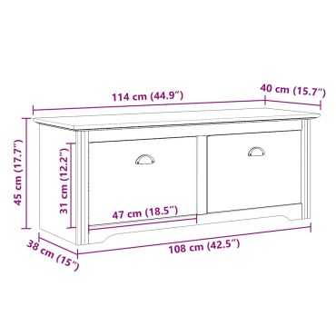 Πάγκος διαδρόμου vidaXL BODO Λευκό και καφέ 114x40x45cm