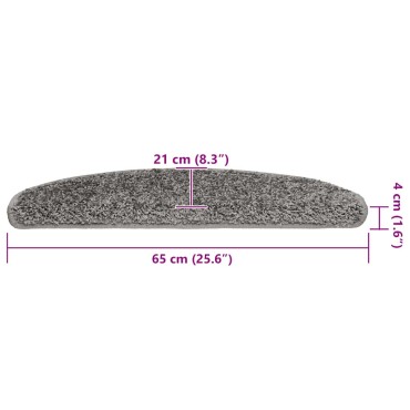vidaXL Πατάκια για σκάλες 30 τεμάχια Γκρι 65x21x4 cm