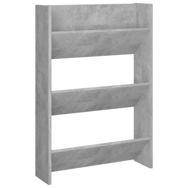 vidaXL Παπουτσοθήκη Τοίχου Γκρι Σκυρ. 60x18x90cm από Μοριοσανίδα