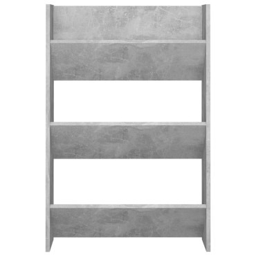 vidaXL Παπουτσοθήκη Τοίχου Γκρι Σκυρ. 60x18x90cm από Μοριοσανίδα