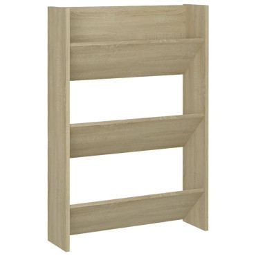 vidaXL Παπουτσοθήκη Τοίχου Sonoma Δρυς 60x18x90cm Μοριοσανίδα