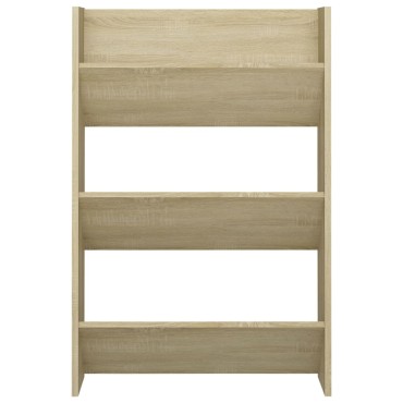 vidaXL Παπουτσοθήκη Τοίχου Sonoma Δρυς 60x18x90cm Μοριοσανίδα