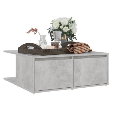 vidaXL Τραπεζάκι Σαλονιού Γκρι Σκυρ. 80x80x31cm Μοριοσανίδα 1 τεμ.