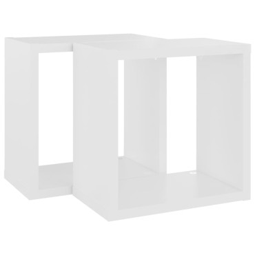 vidaXL Ράφια Κύβοι Τοίχου 2 τεμ. Λευκά 26x15x26cm