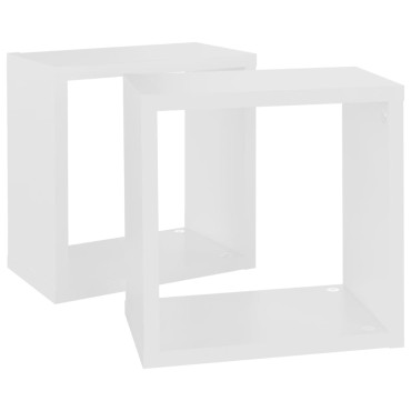 vidaXL Ράφια Κύβοι Τοίχου 2 τεμ. Λευκά 26x15x26cm