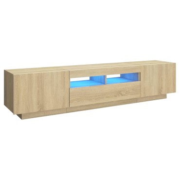 vidaXL Έπιπλο Τηλεόρασης με LED Sonoma Δρυς 180x35x40cm