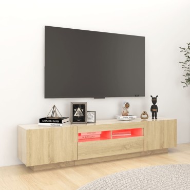 vidaXL Έπιπλο Τηλεόρασης με LED Sonoma Δρυς 180x35x40cm