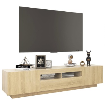 vidaXL Έπιπλο Τηλεόρασης με LED Sonoma Δρυς 180x35x40cm