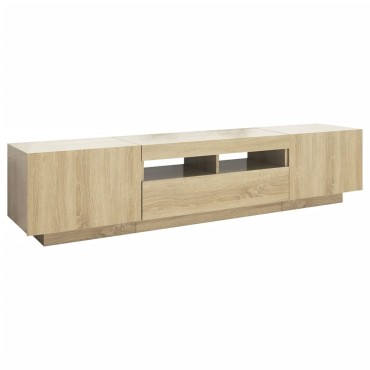 vidaXL Έπιπλο Τηλεόρασης με LED Sonoma Δρυς 180x35x40cm